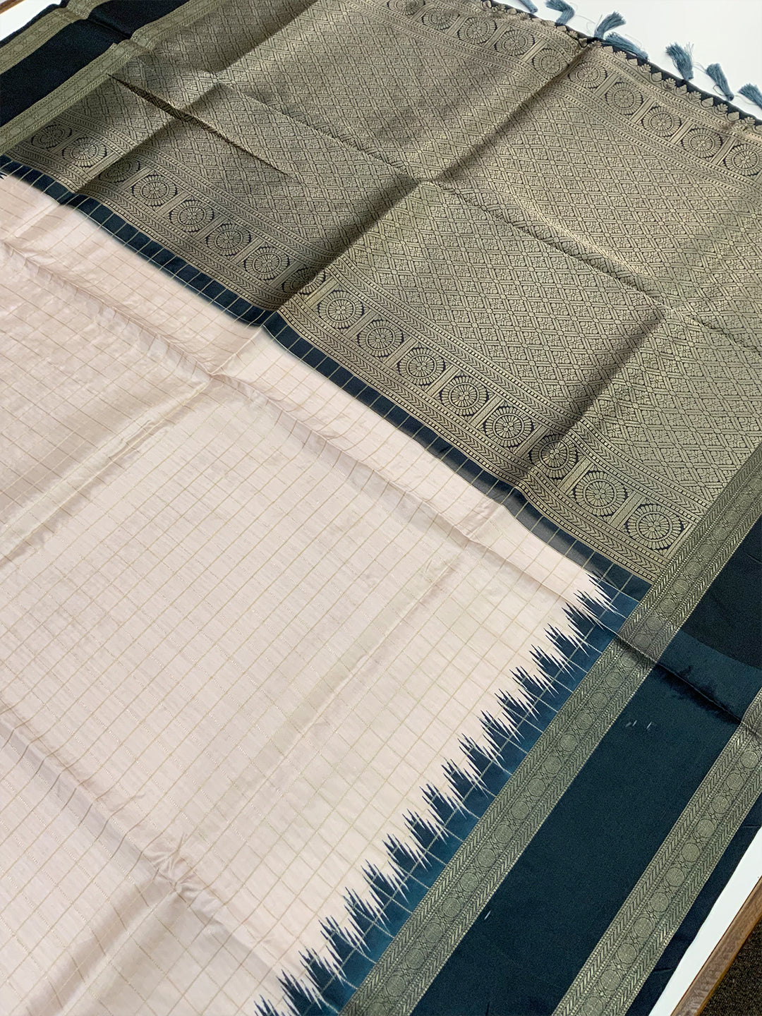 Radiance Soft Silk Satin Chex Saree by My Store