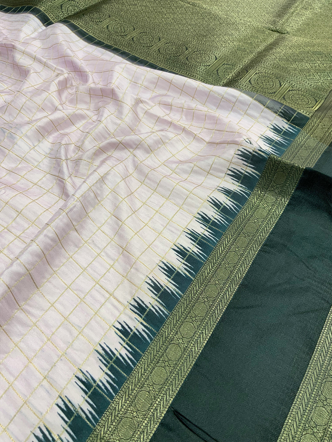 Regal Soft Silk Satin Chex Saree by My Store