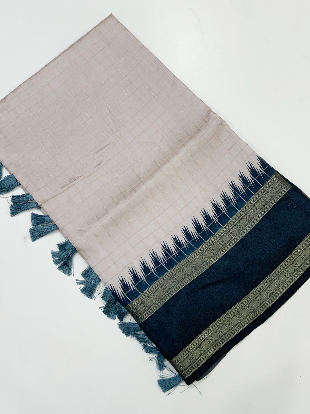 Radiance Soft Silk Satin Chex Saree by My Store