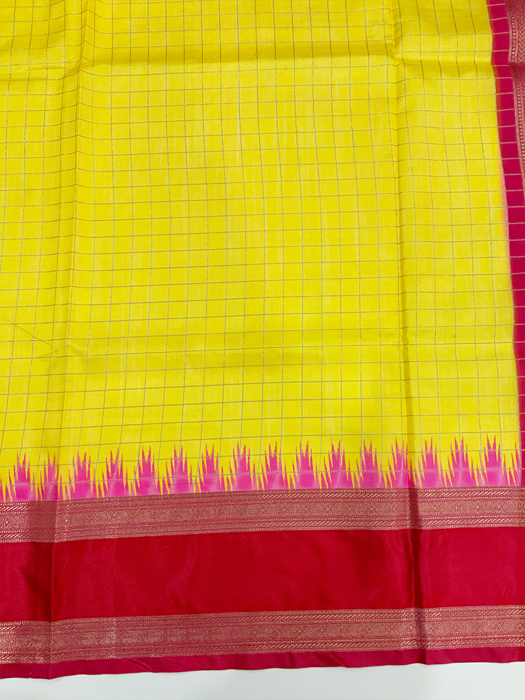 Elegant Soft Silk Satin Chex Saree by My Store