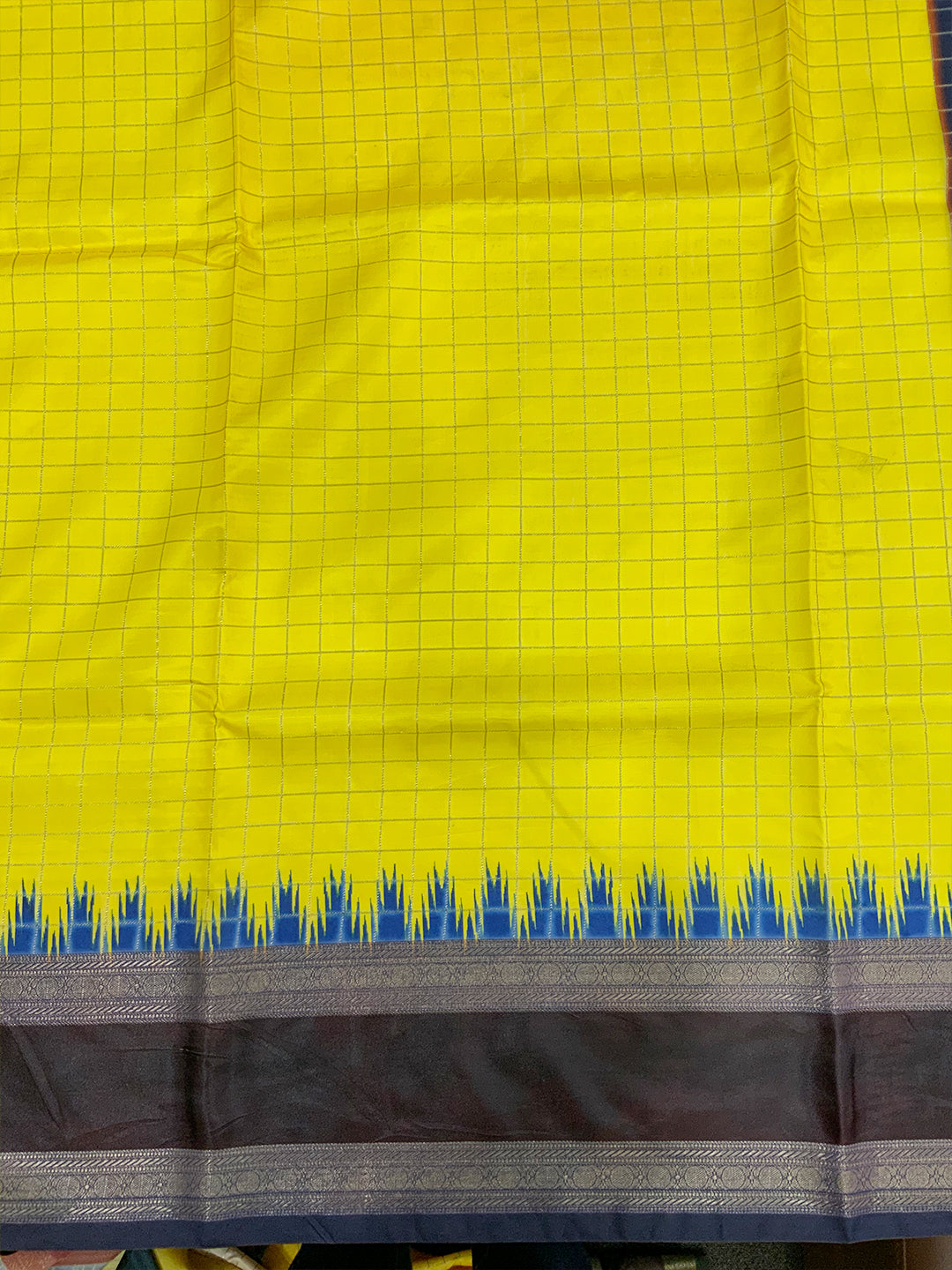 Royal Soft Silk Satin Chex Saree by My Store