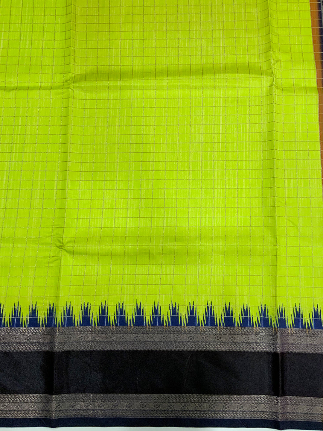 Ethereal Soft Silk Satin Chex Saree by My Store