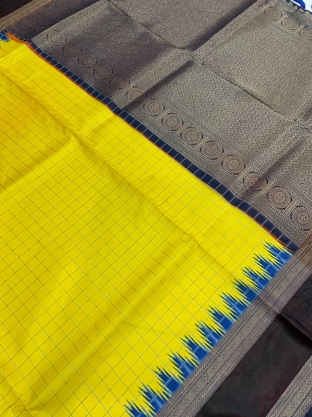 Royal Soft Silk Satin Chex Saree by My Store