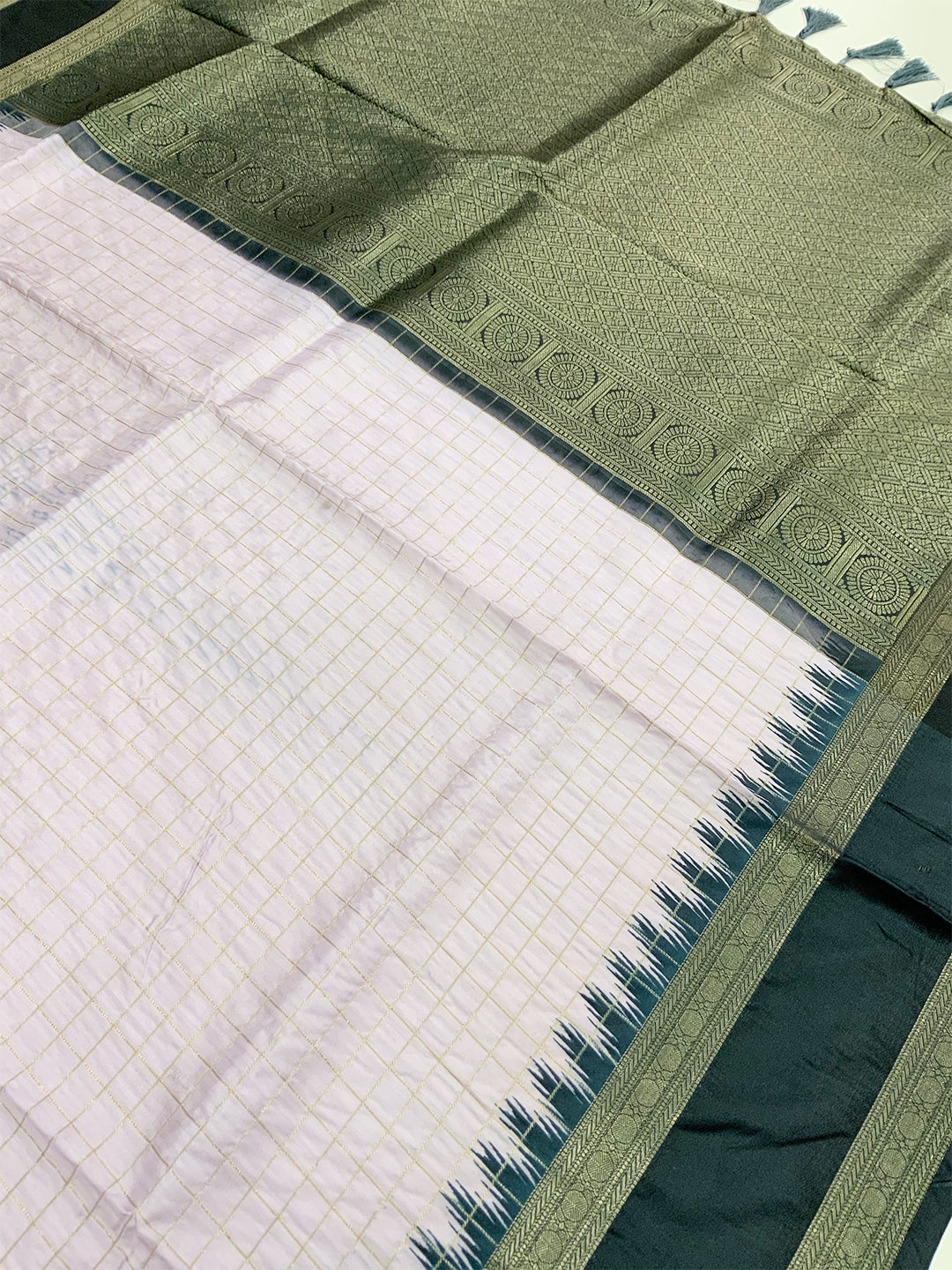 Regal Soft Silk Satin Chex Saree by My Store