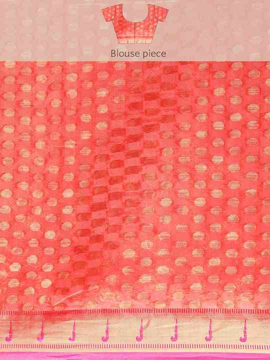 Fine Kora Silk Peacock Print Saree by My Store