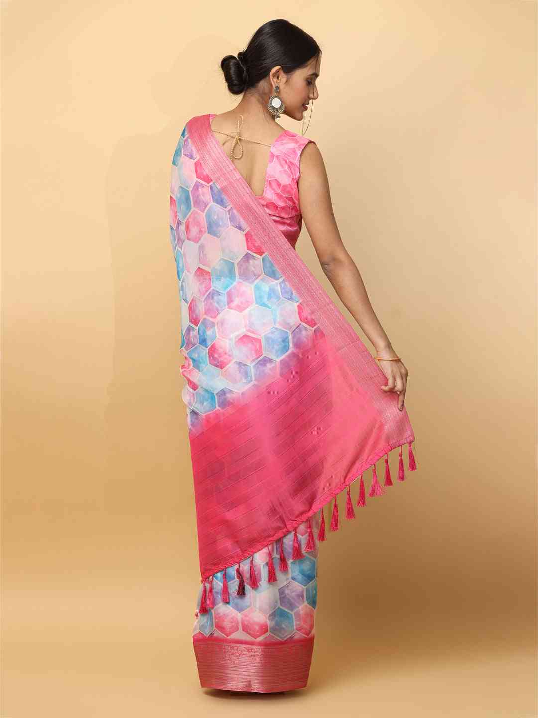 Soft Organza Digital Print Party Wear Saree by My Store