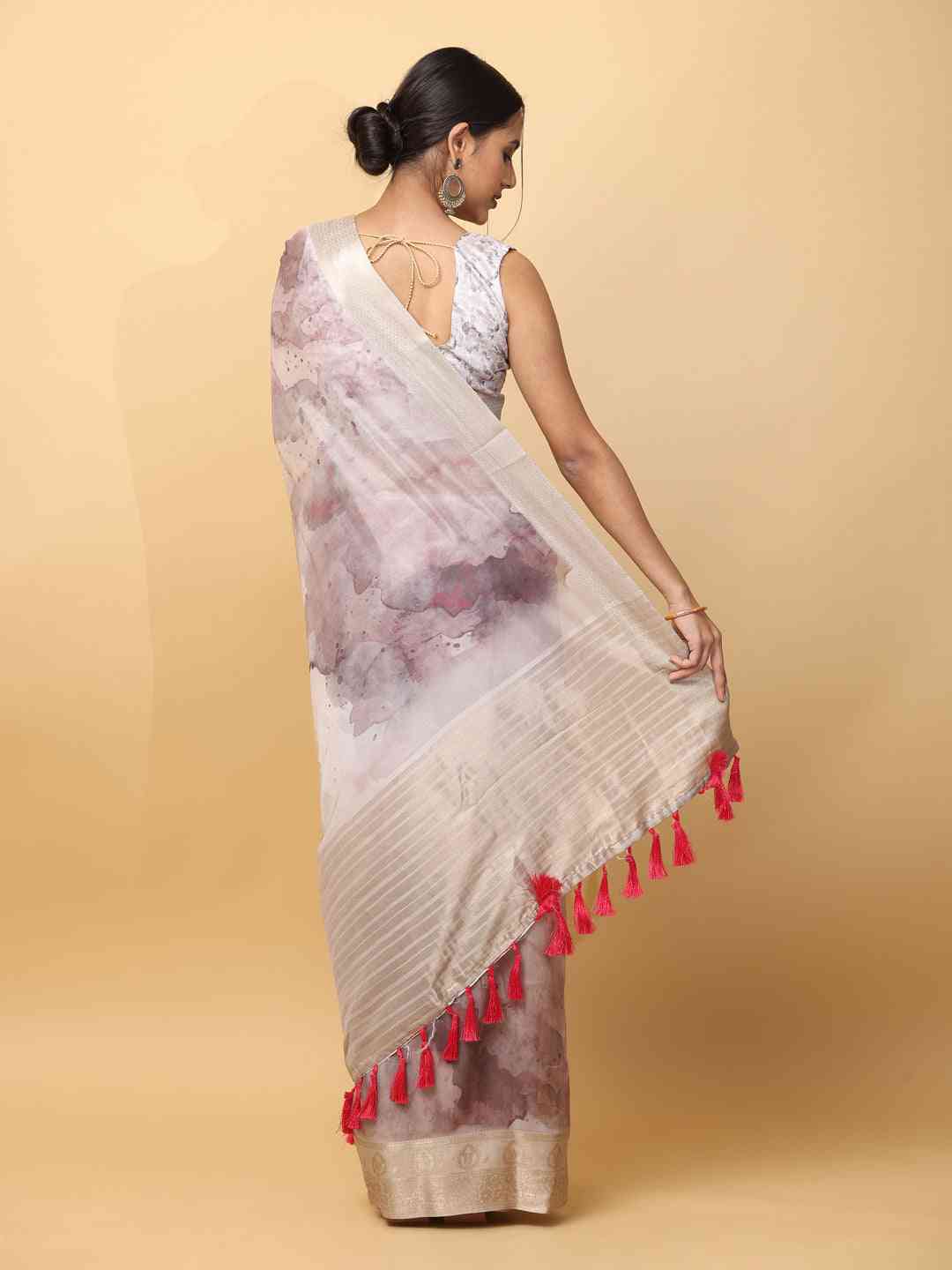 Soft Organza Digital Print Party Wear Saree by My Store