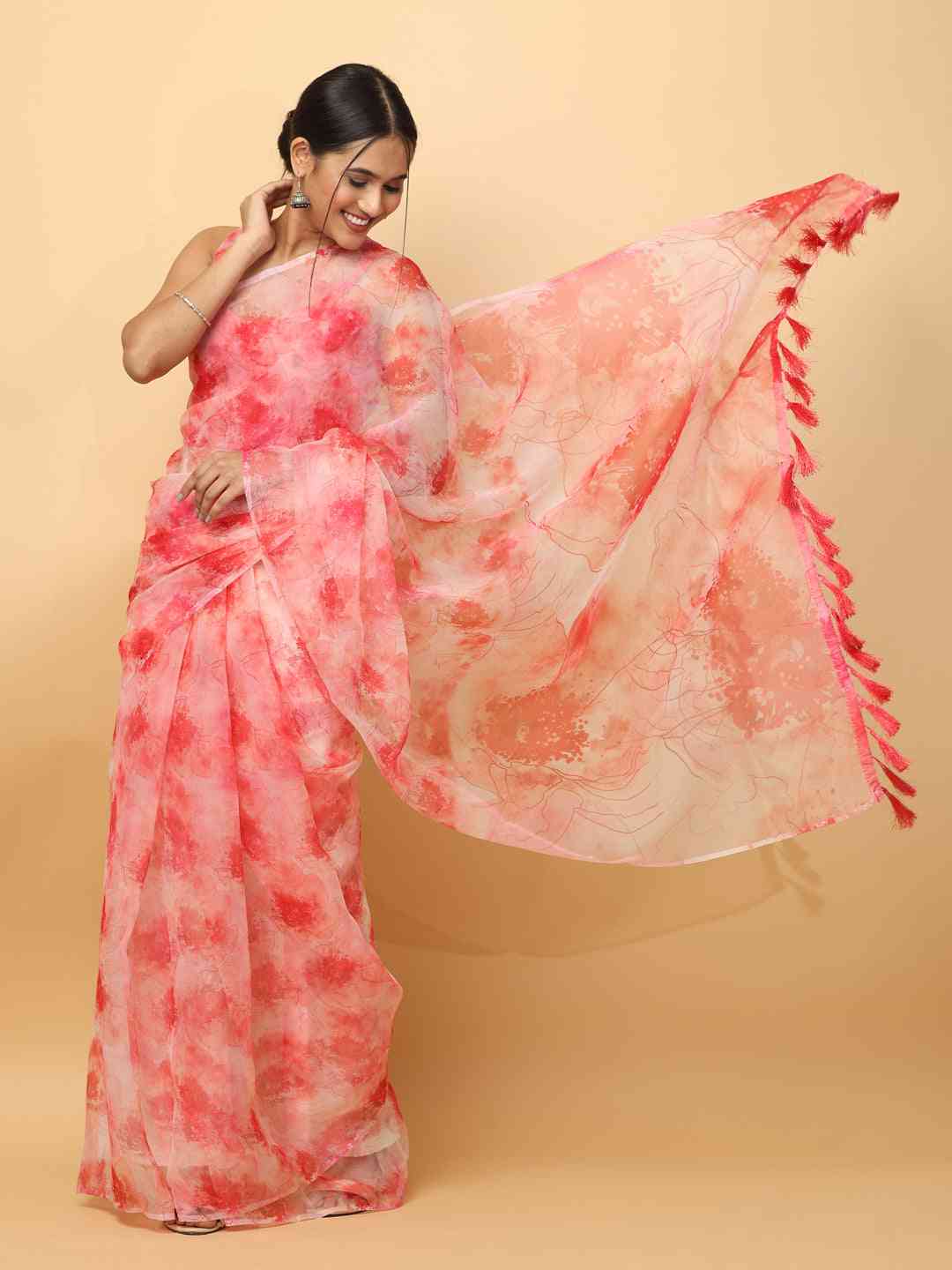 Soft Organza Digital Print Party Wear Saree by My Store