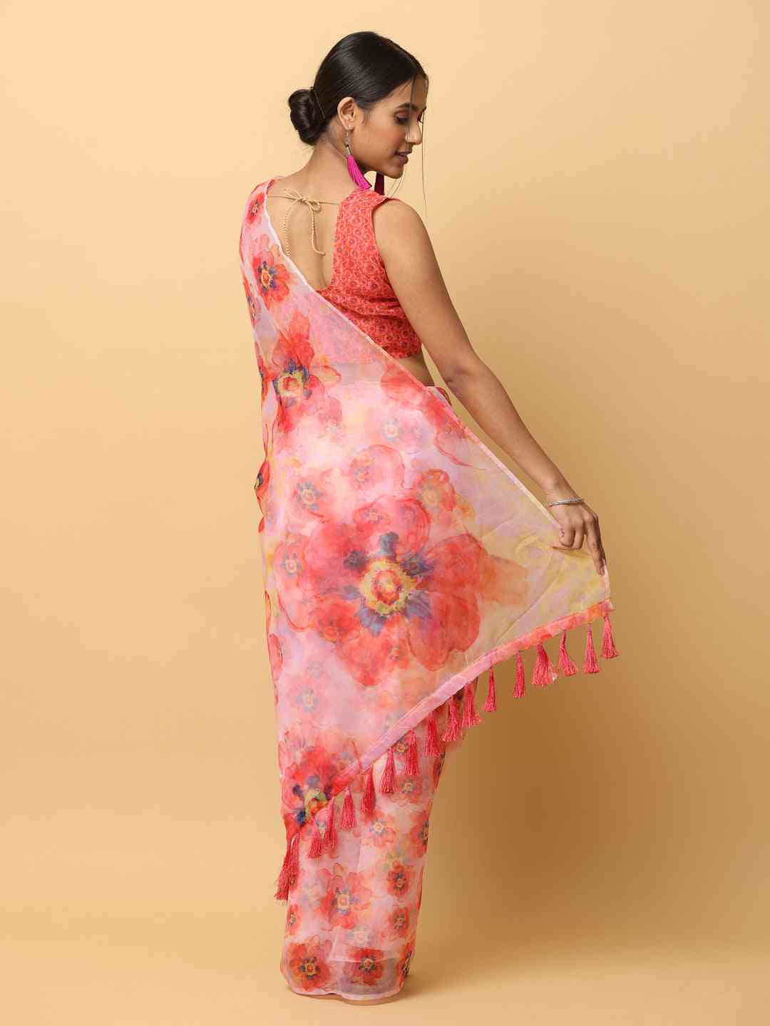 Soft Organza Digital Print Party Wear Saree by My Store