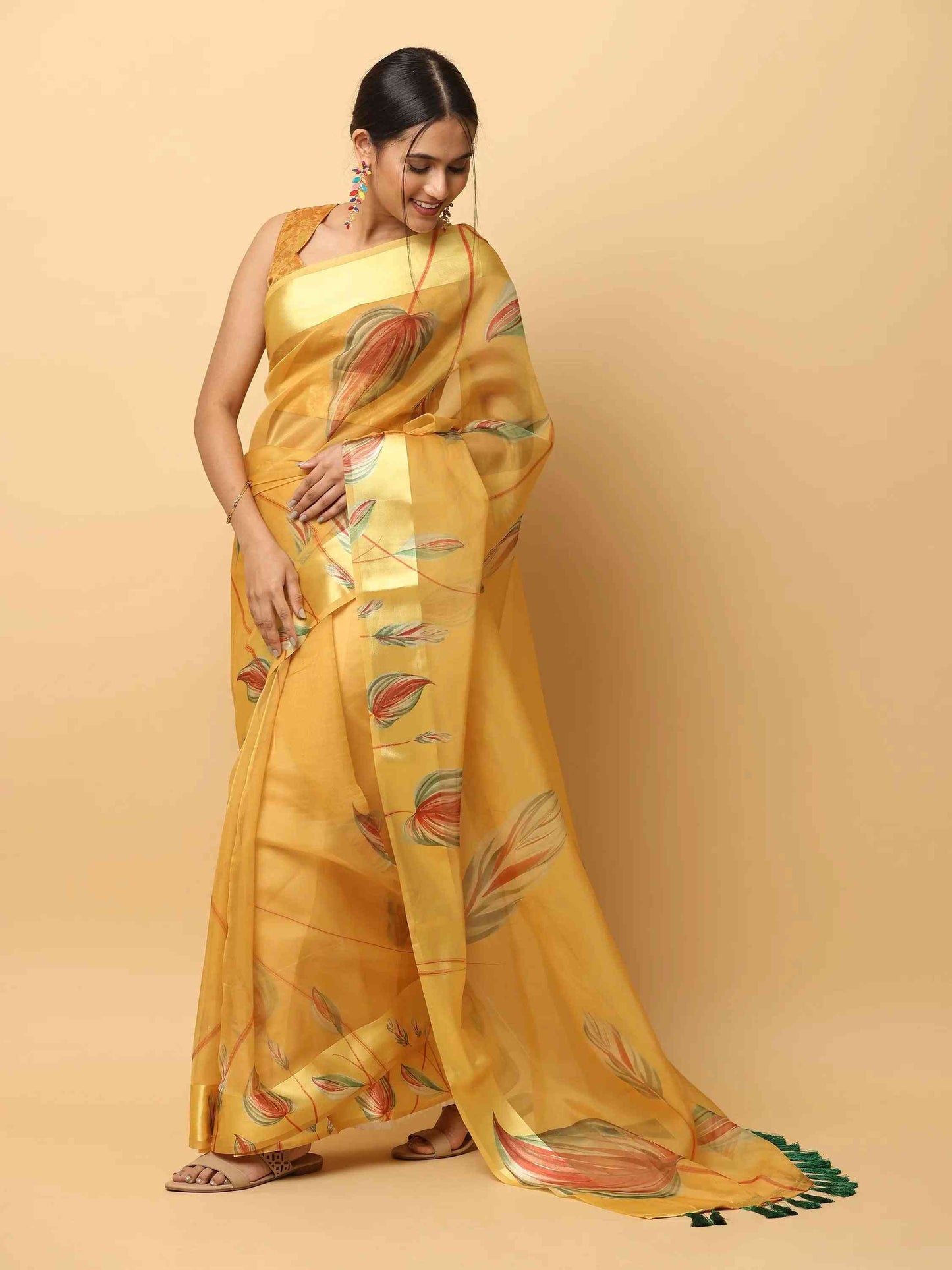Soft Organza Digital Print Party Wear Saree by My Store