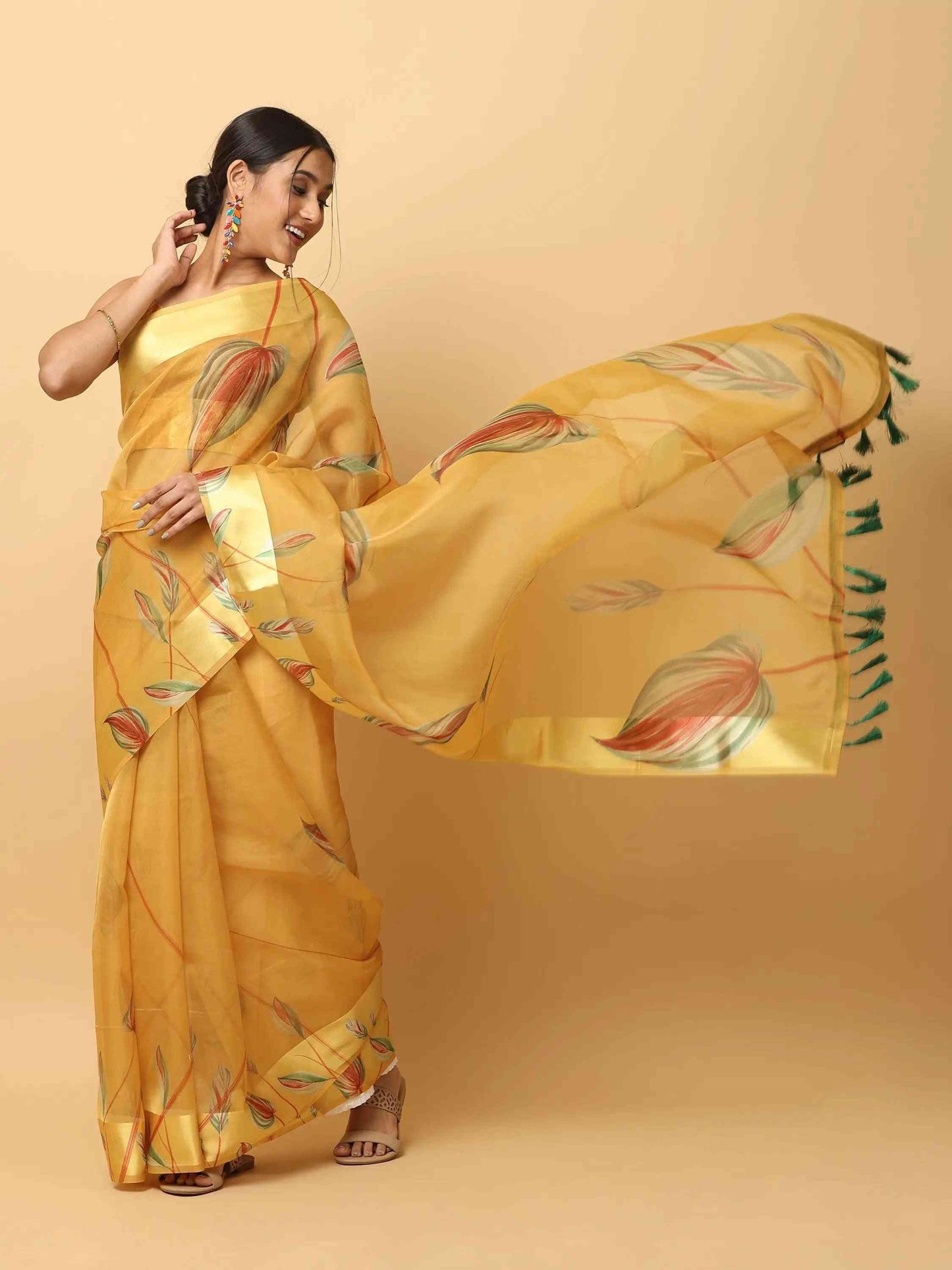 Soft Organza Digital Print Party Wear Saree by My Store