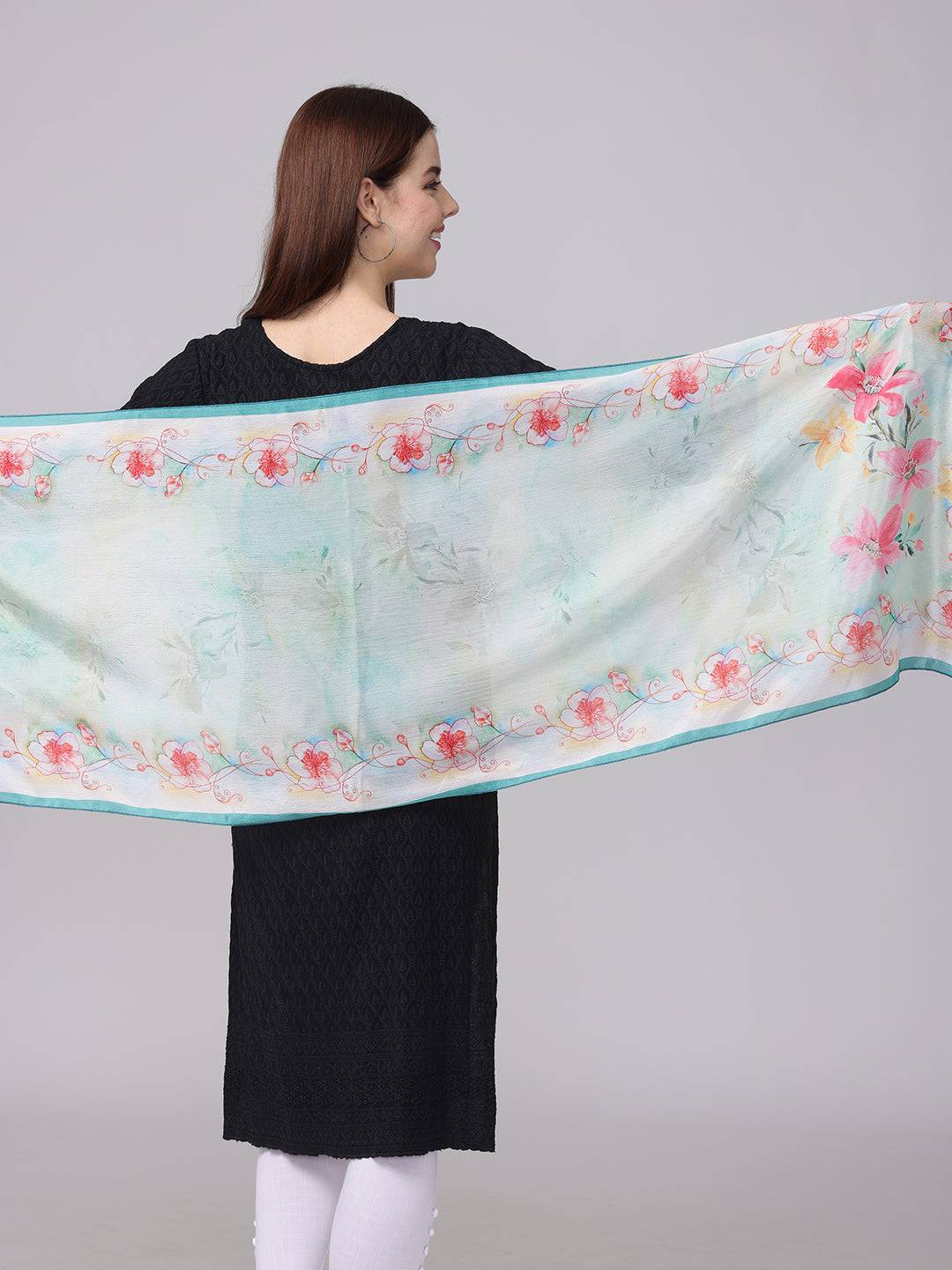 Elegant Floral Sheer Scarf by My Store