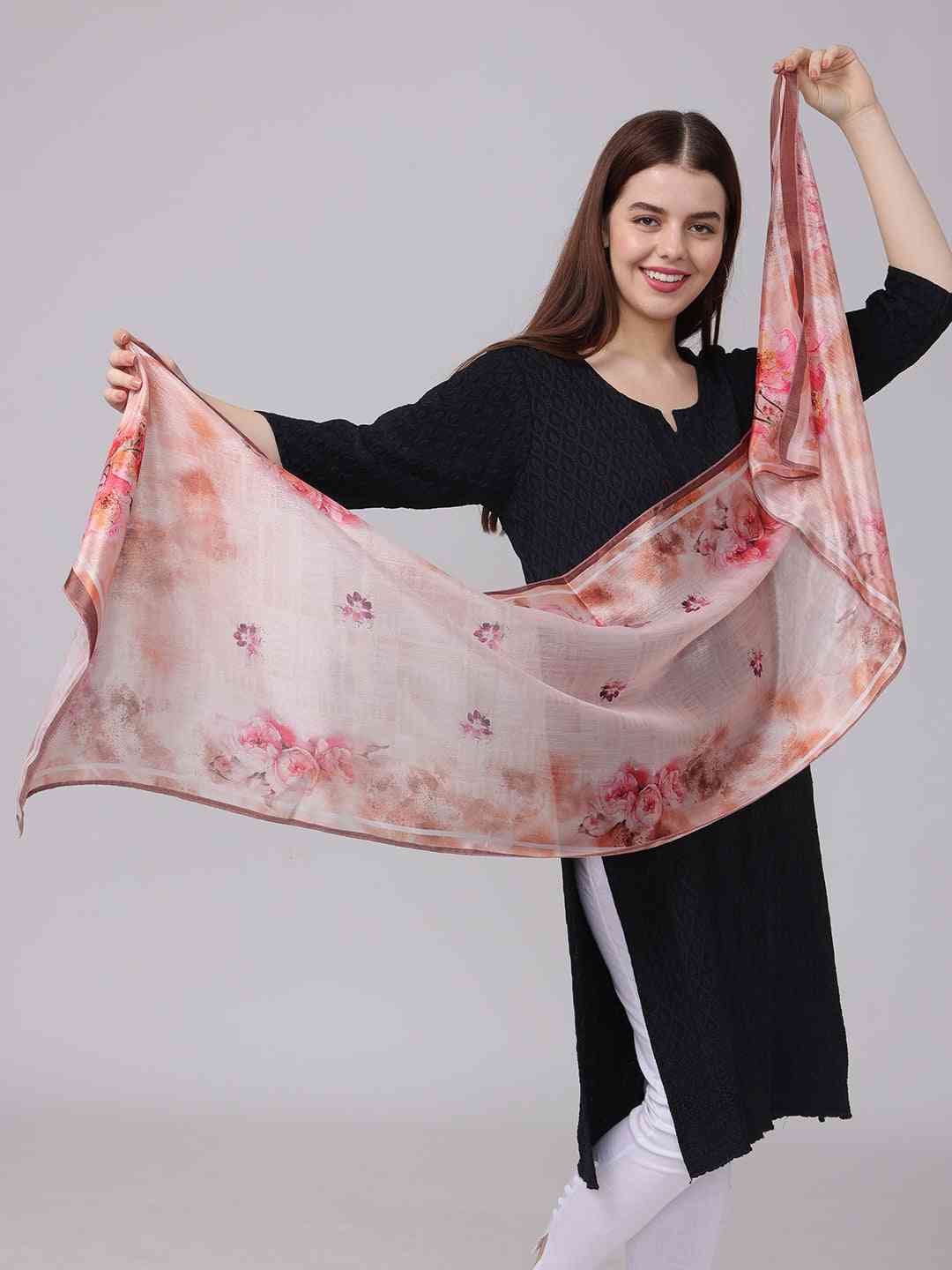 Blush Pink Watercolor Floral Scarf by My Store