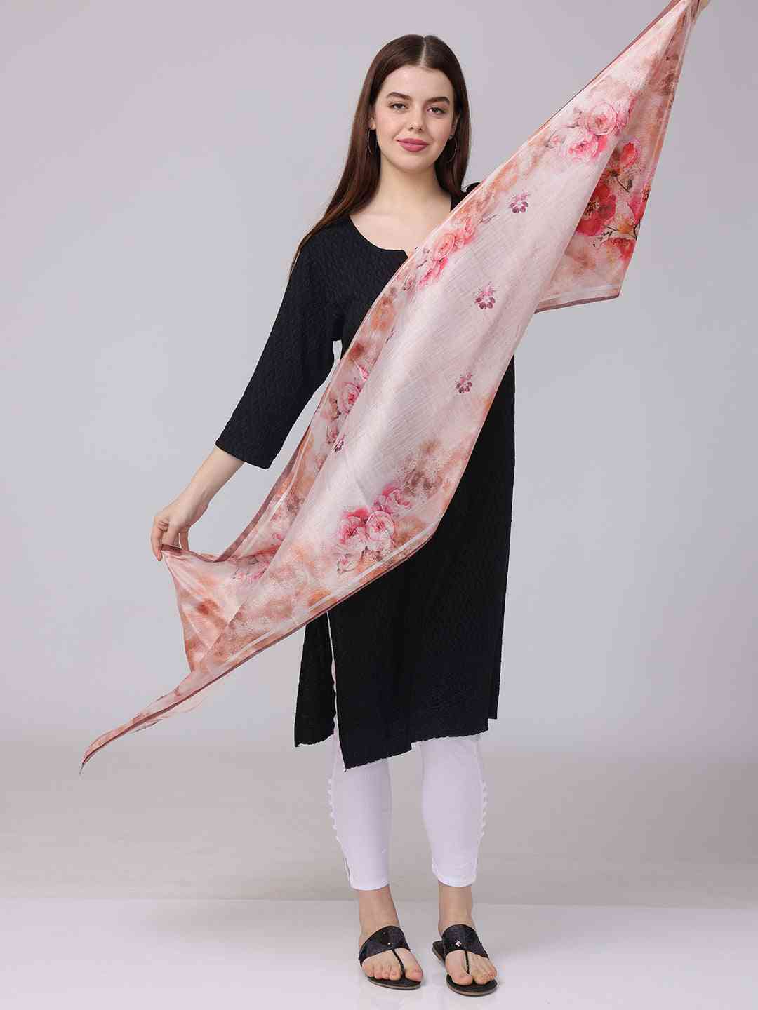 Blush Pink Watercolor Floral Scarf by My Store