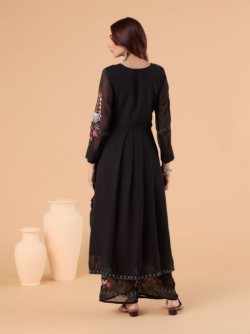 Ready To Wear Georgette Black Kurta Set