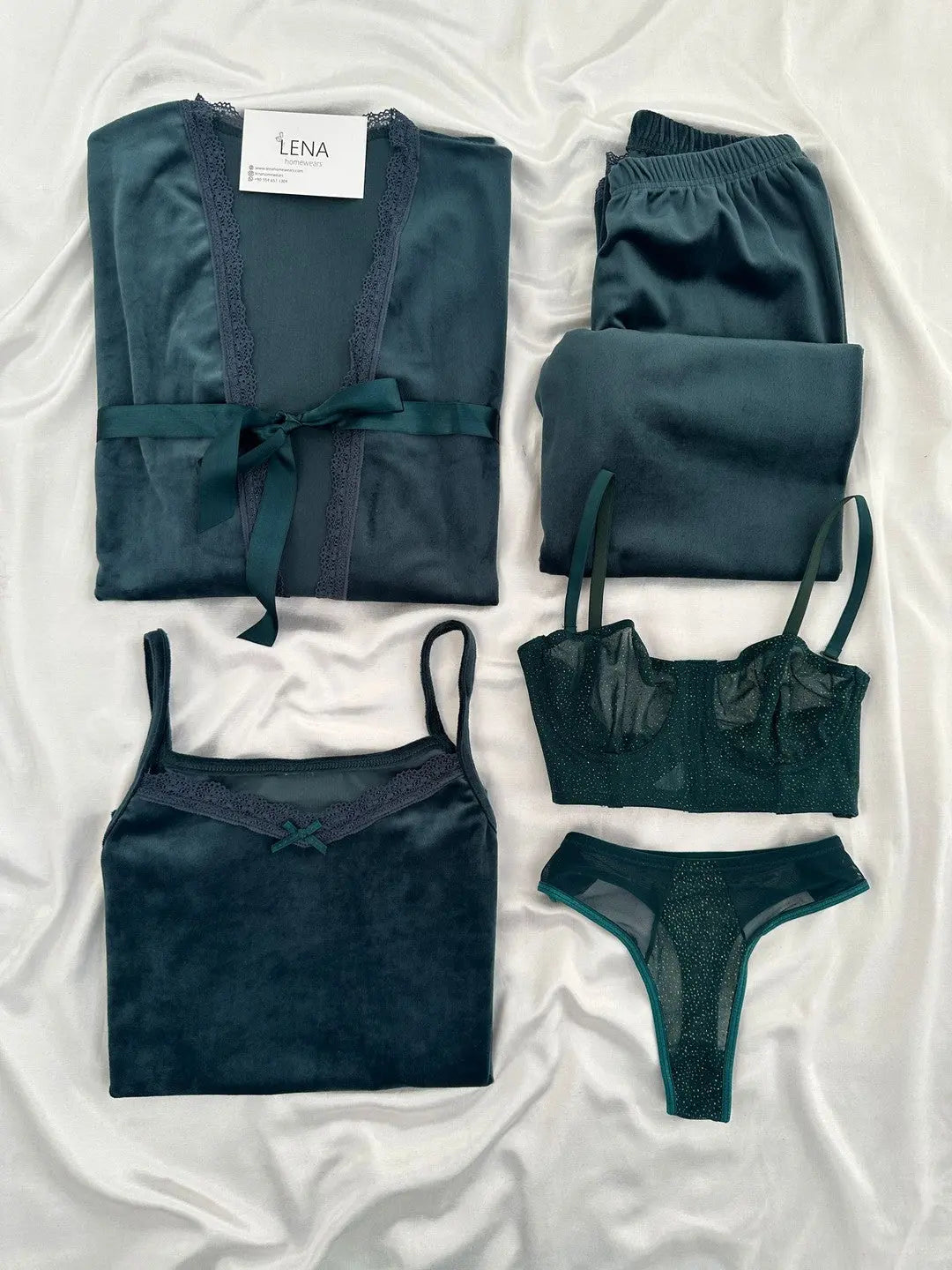 Women Pajamas 10 Pieces Sets Silk Satin Solid Pyjama Set Sexy Pajama with Pad Lace Night Suits Sleepwear Home Clothes My Store