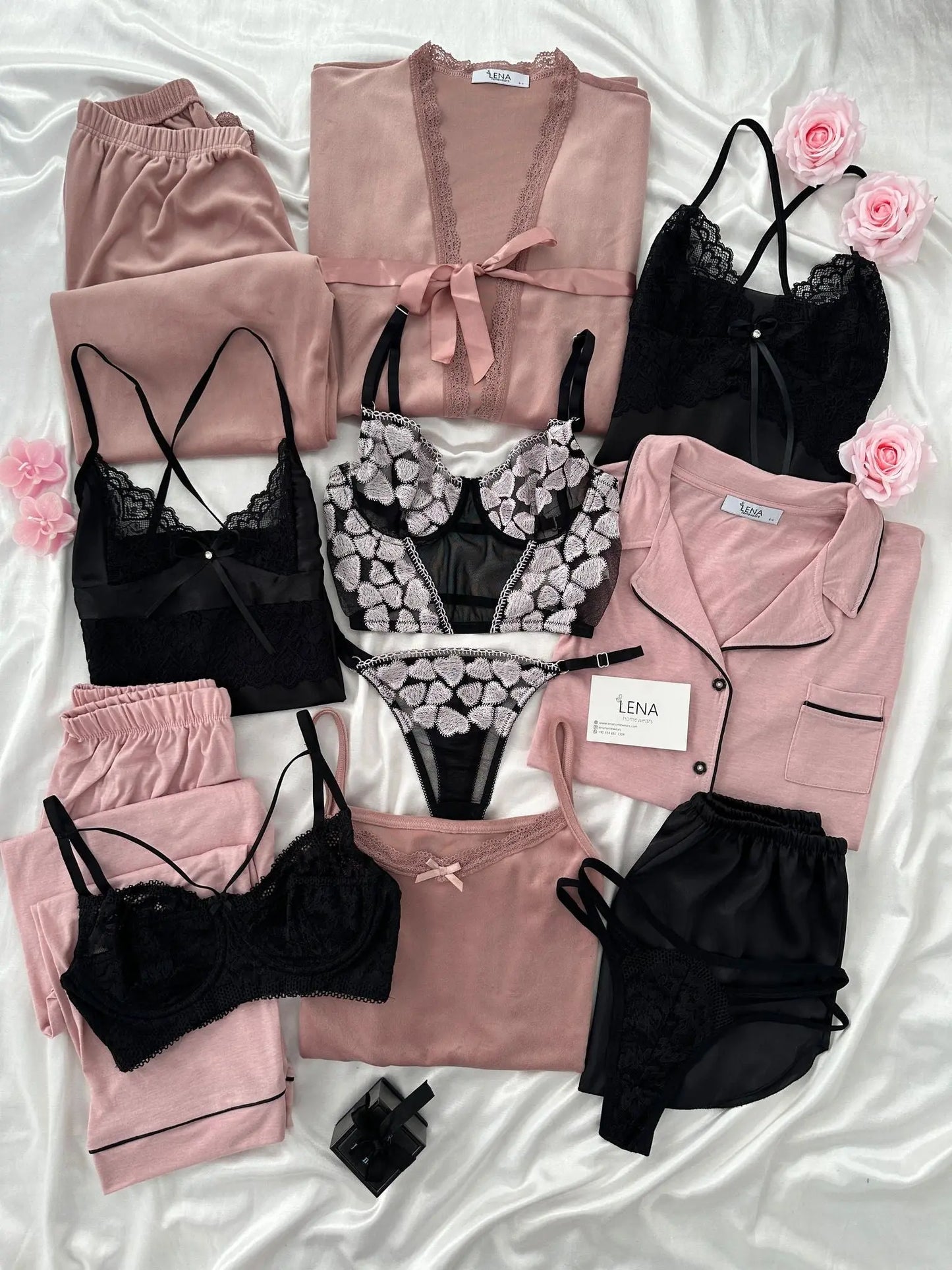 Women Pajamas Sets Silk Satin Solid Pyjama Set Sexy Pajama with Pad Lace Night Suits Sleepwear Home Clothes - My Store
