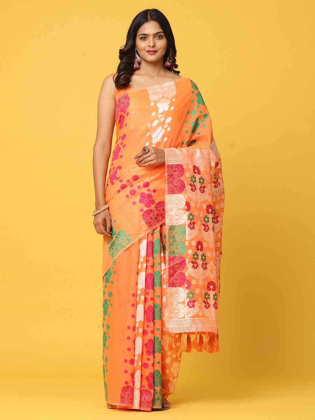 Lovely Dhakai Jamdani Light Weight Cotton Silk Saree by My Store