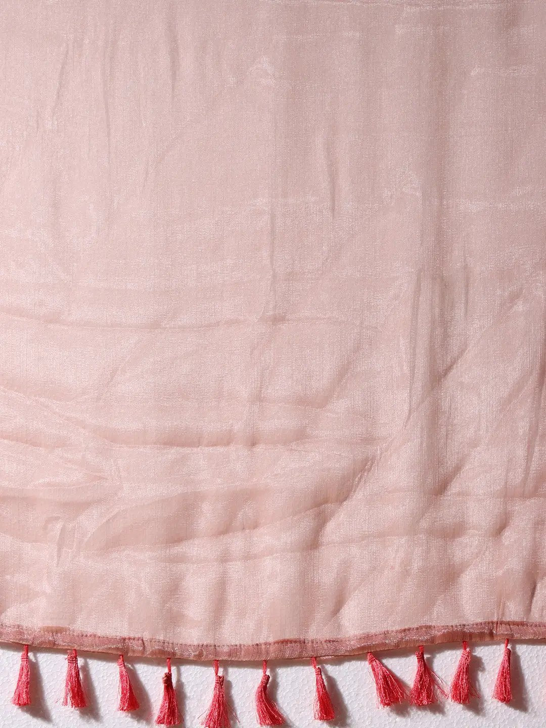 Peach Colour Chiffon Dual Tone Party Wear Design Saree by My Store