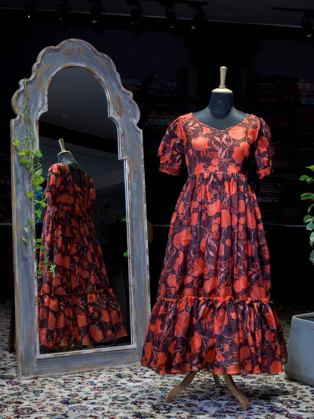 Scarlet Bloom Floral Kota Midi by My Store