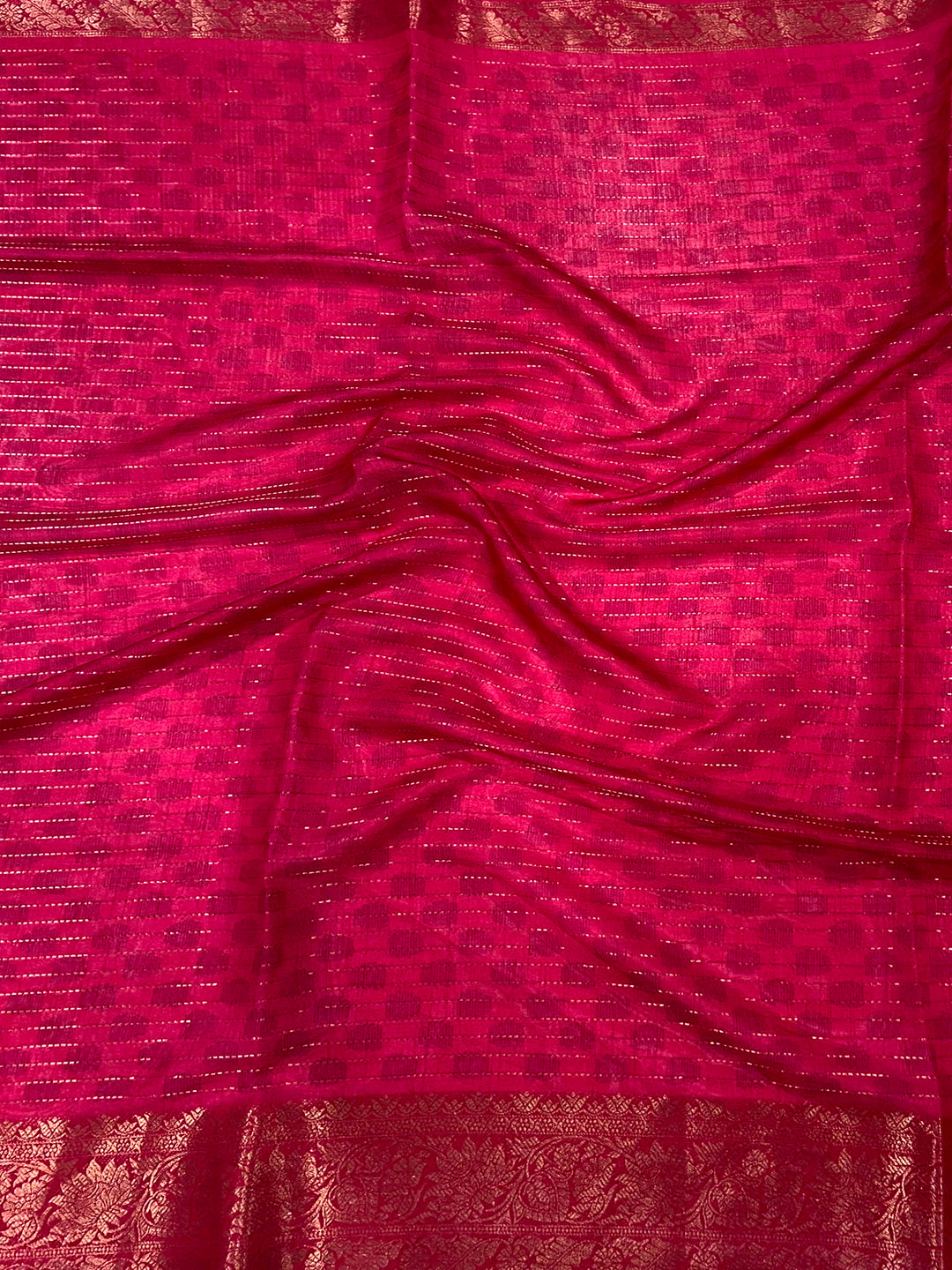 Pink Dola Silk Bird Print Saree by My Store