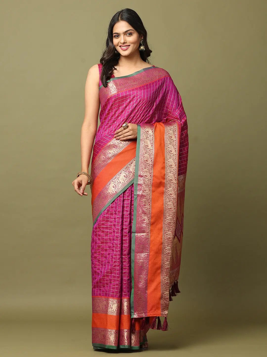 Soft Silk Woven Design Zari Kanchi Blend Banarasi Saree by My Store