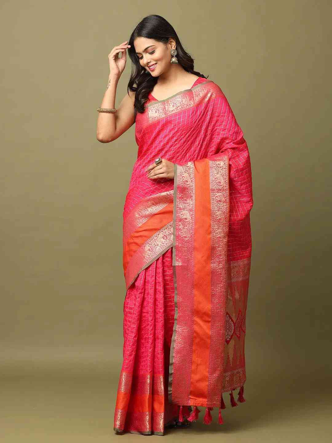 Soft Silk Woven Design Zari Kanchi Blend Banarasi Saree by My Store