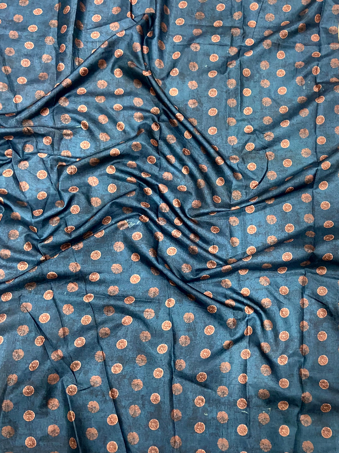 Tan Soft Dola Silk Printed Saree by My Store