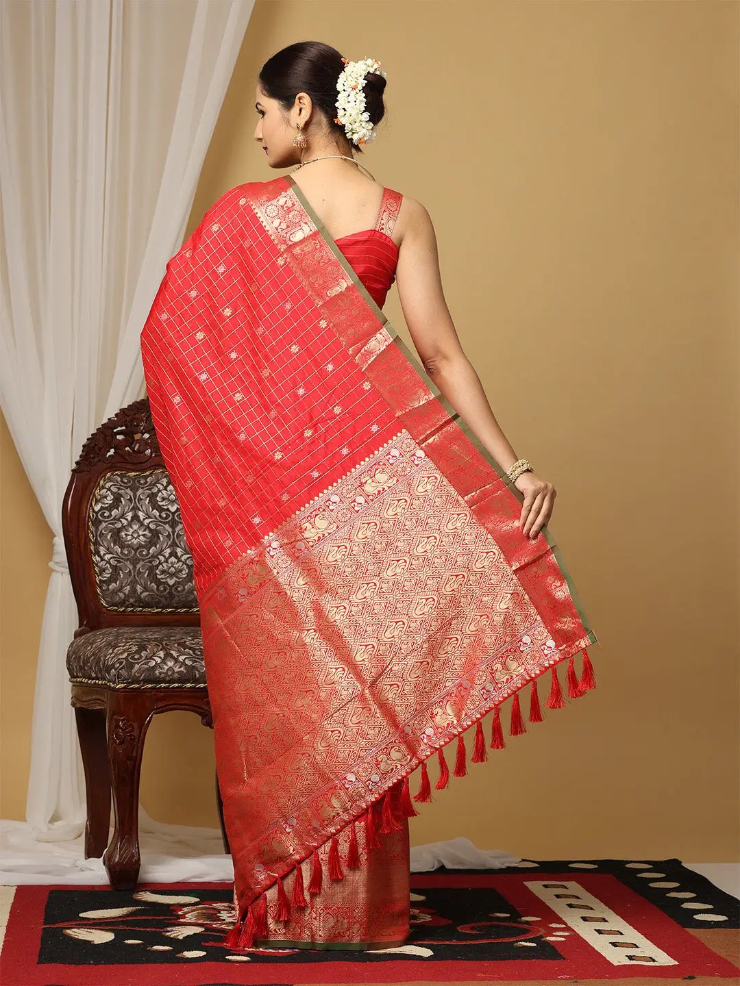 Soft Silk Woven Design Zari Kanchi Blend Banarasi Saree by My Store