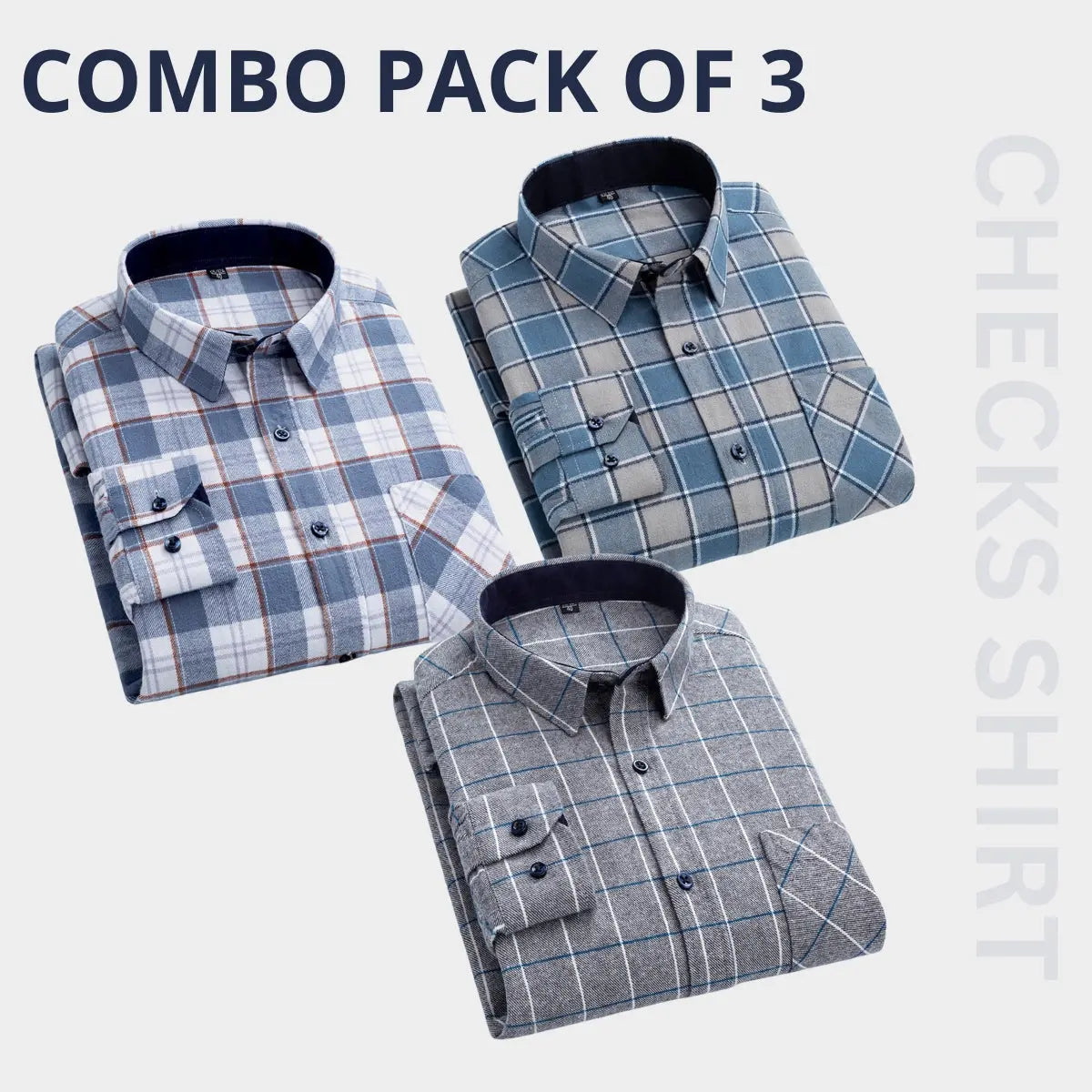 Men's Premium Check Shirt High Quality Combo Pack of 3 The Largest Online Store