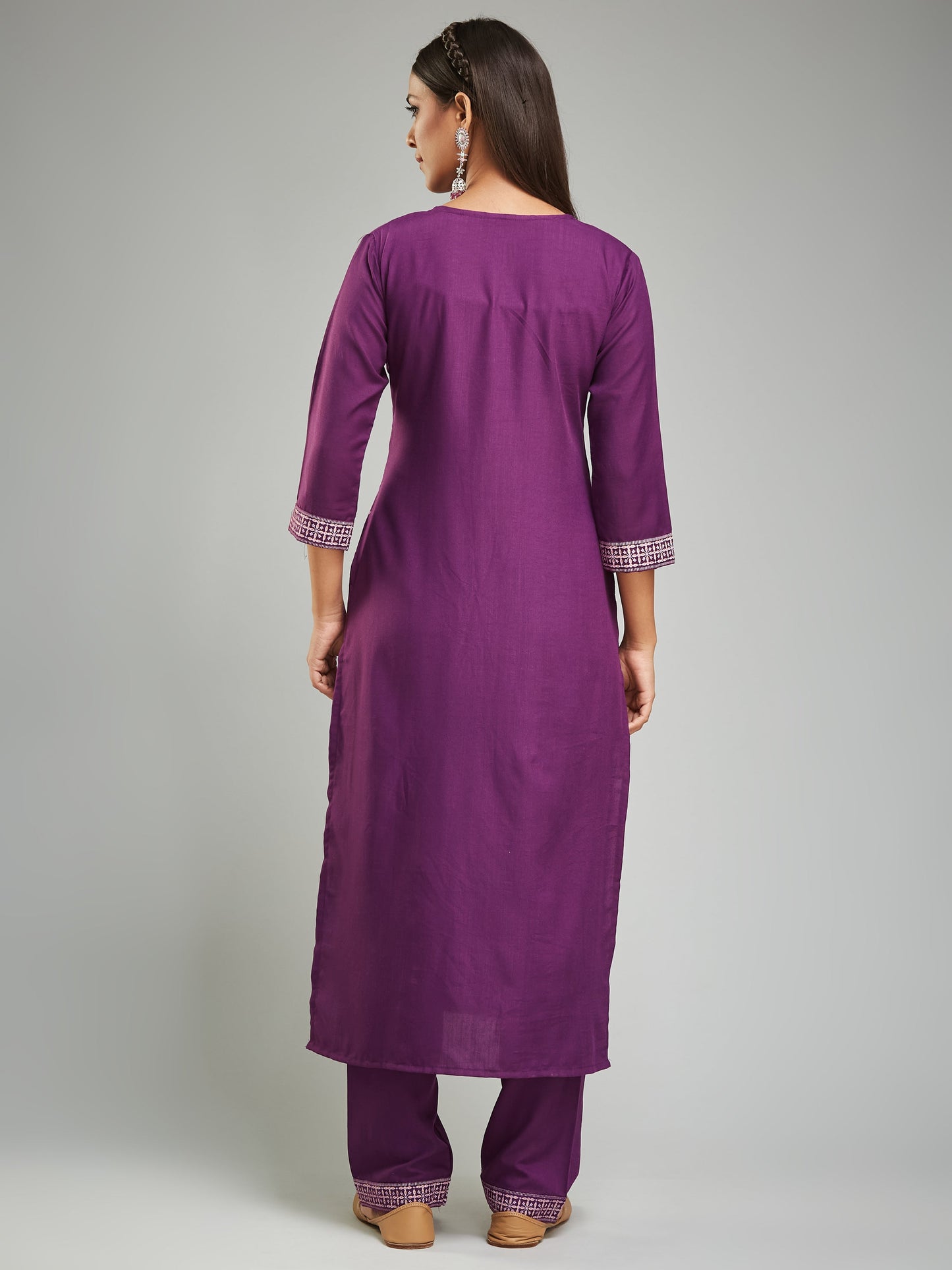 Trending Viscose Rayon Purple Kurta Set