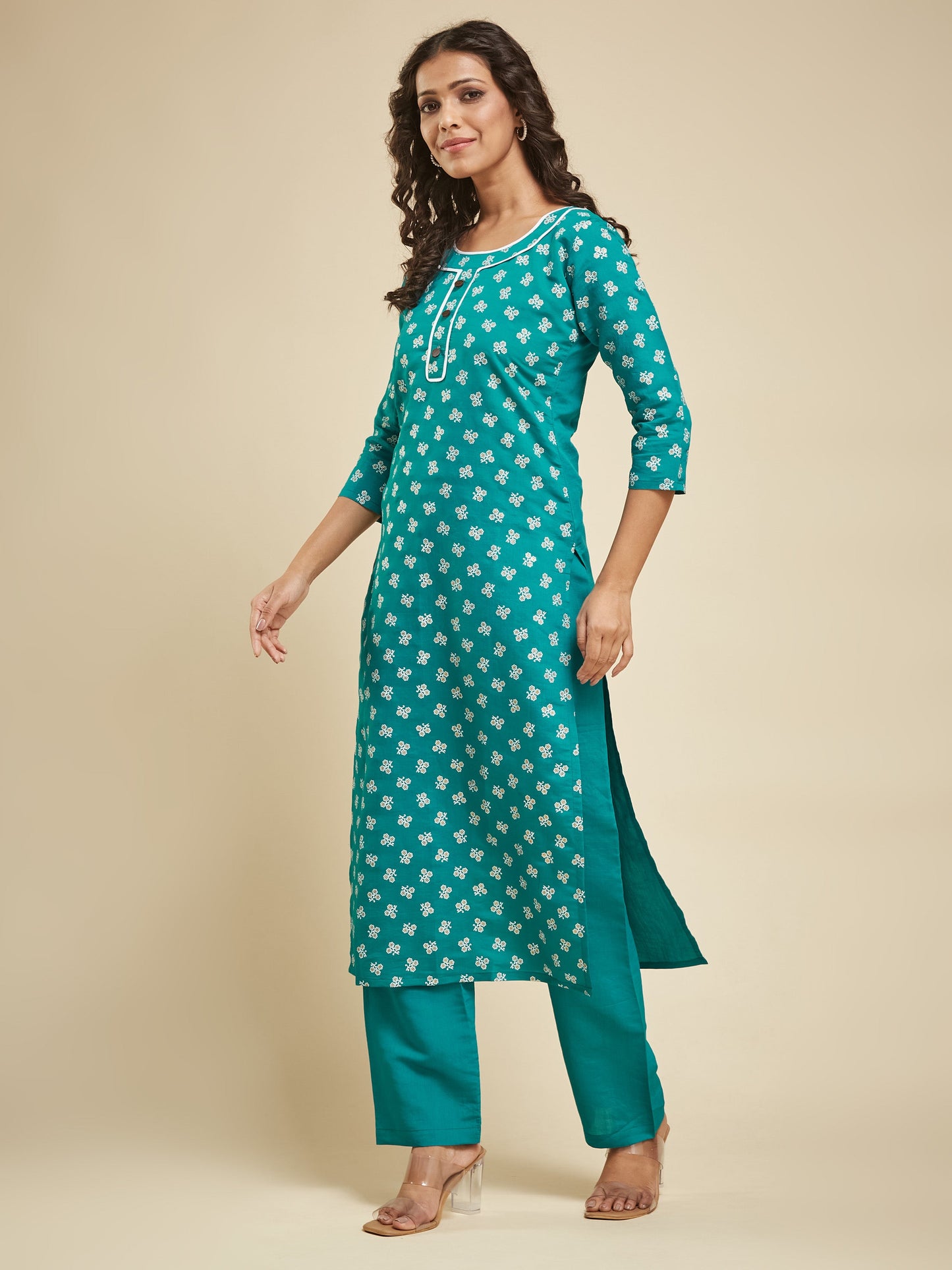 Designer Viscos Green kurta Set