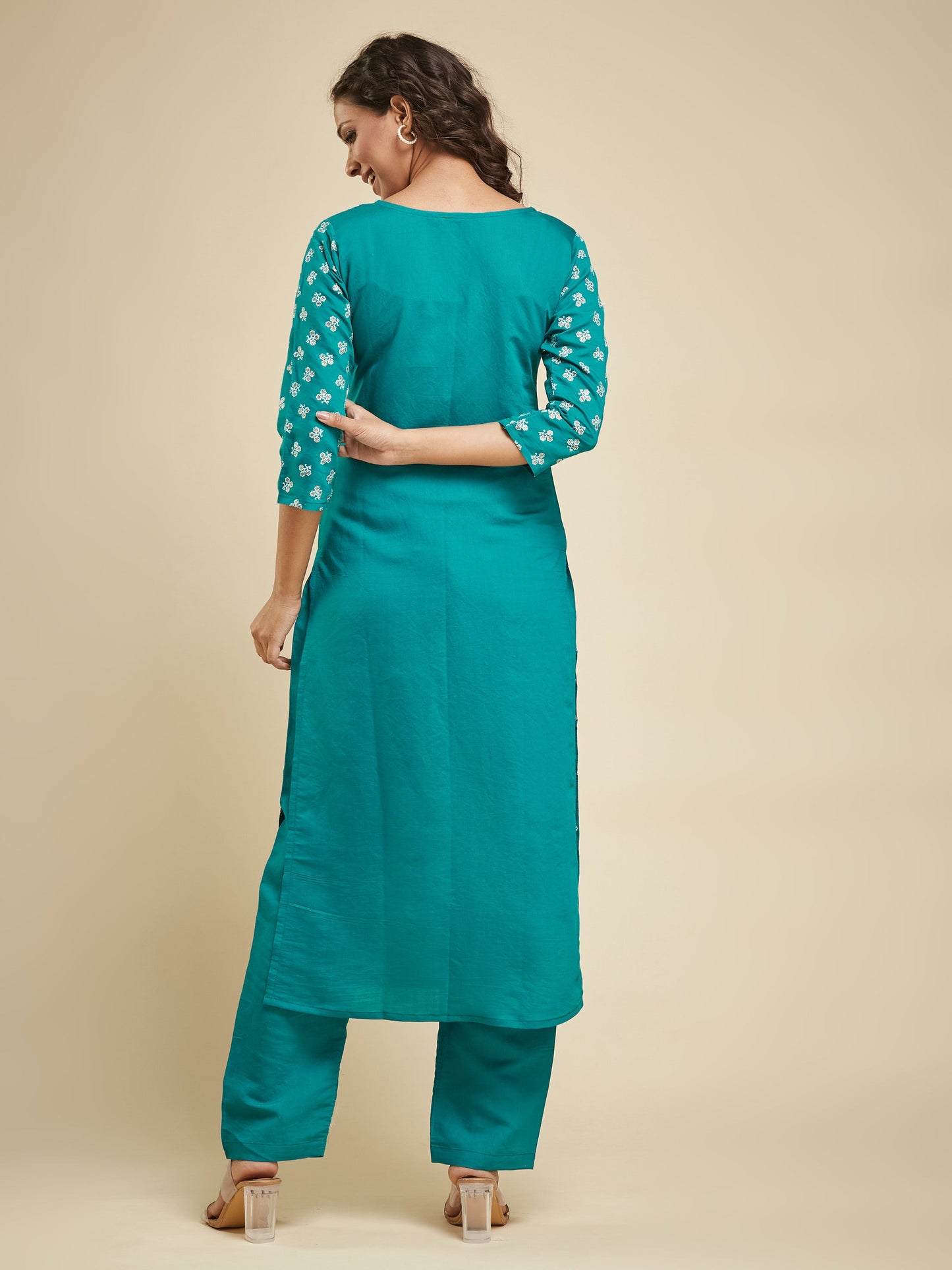 Designer Viscos Green kurta Set