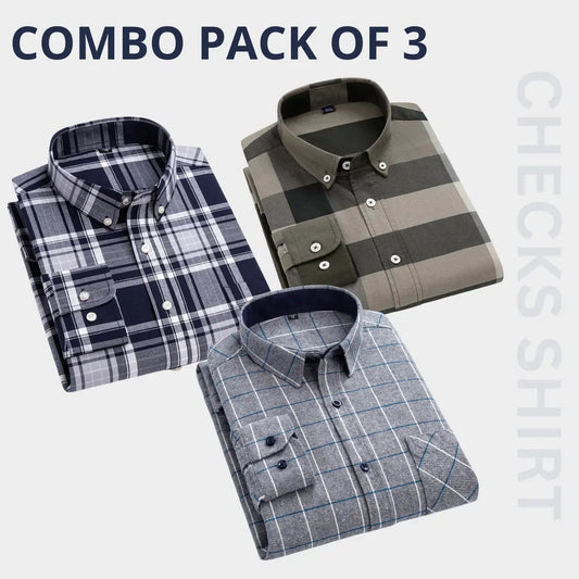 Men's Premium Check Shirt High Quality Combo Pack of 3 The Largest Online Store