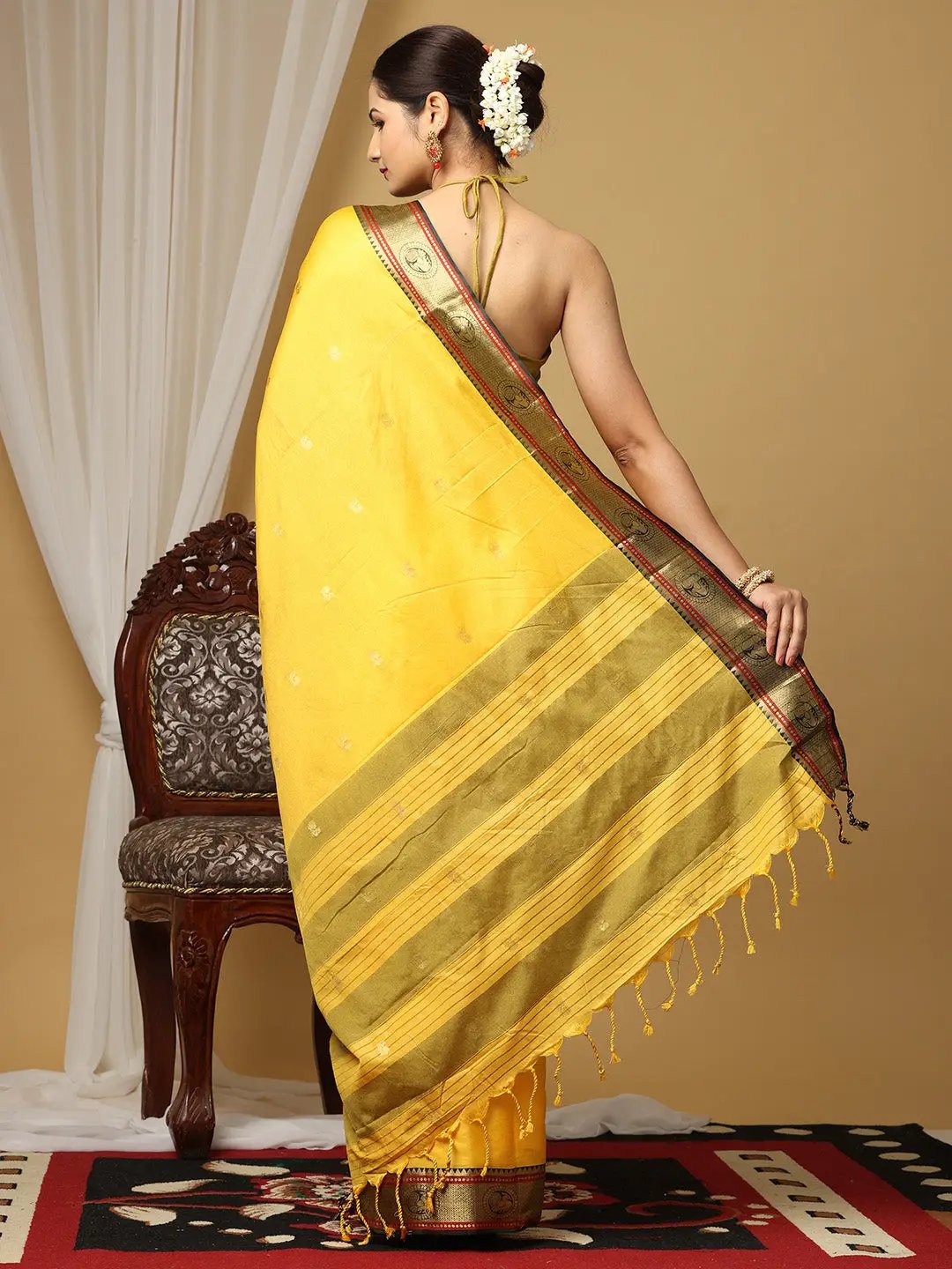 Exquisite Yevla Paithani Minakari Work Silk Saree by My Store