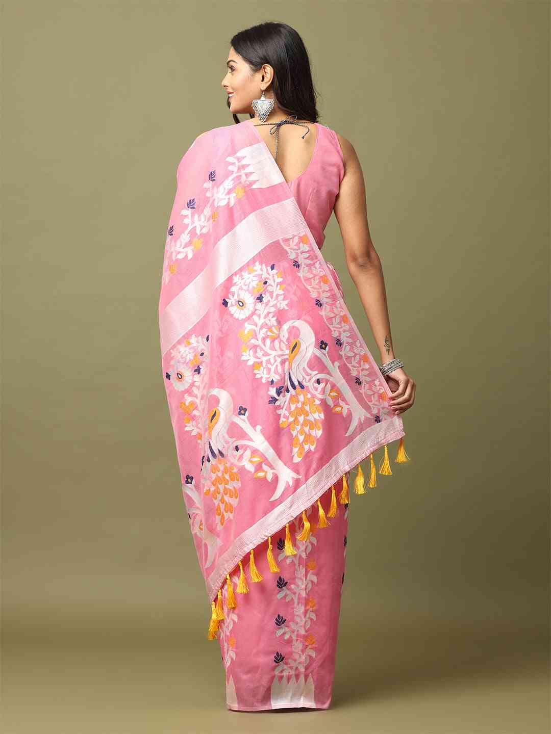 Lovely Dhakai Jamdani Light Weight Cotton Silk Saree by My Store