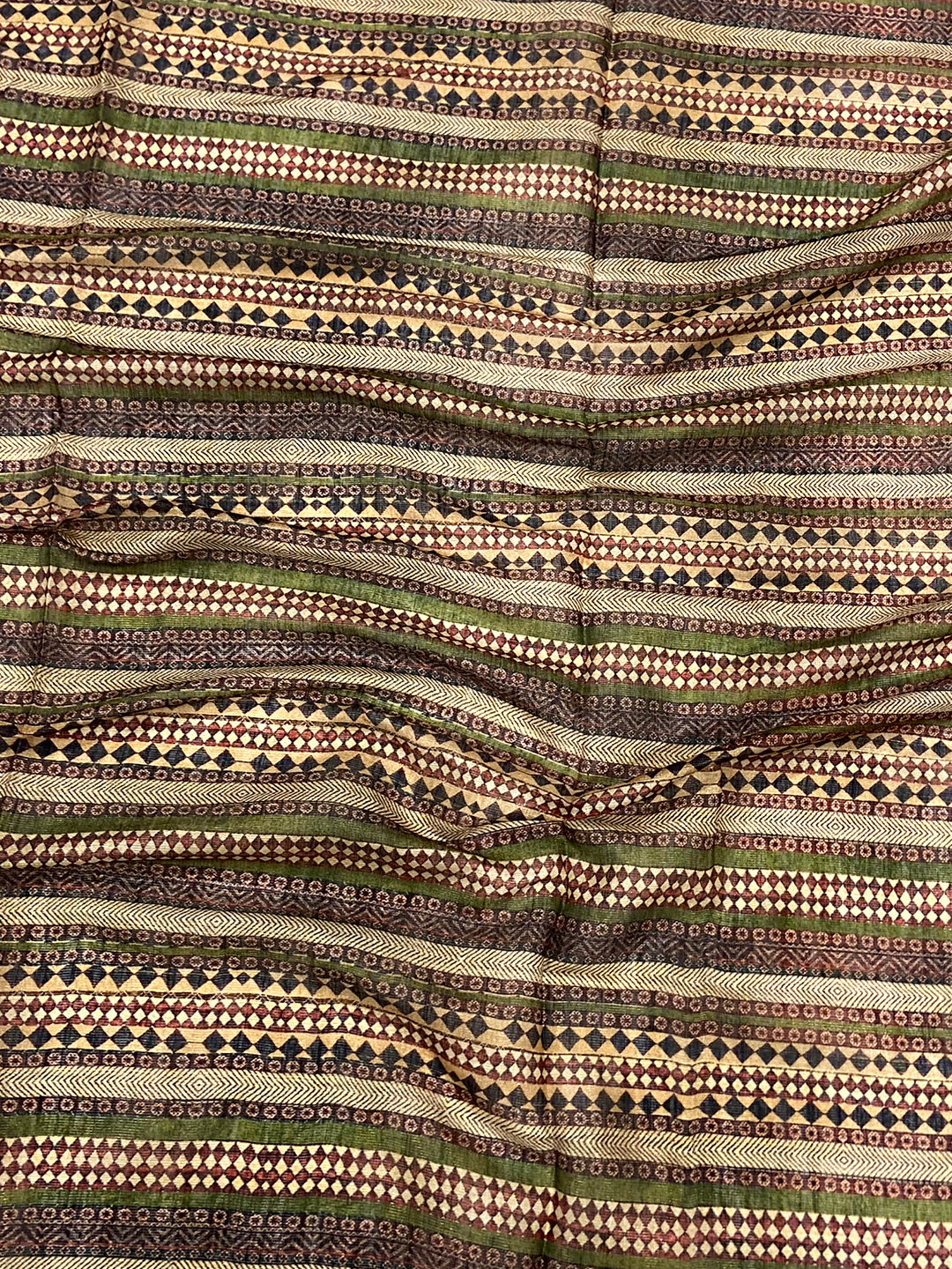 Swamp Green Zari Tussar Floral Saree by My Store