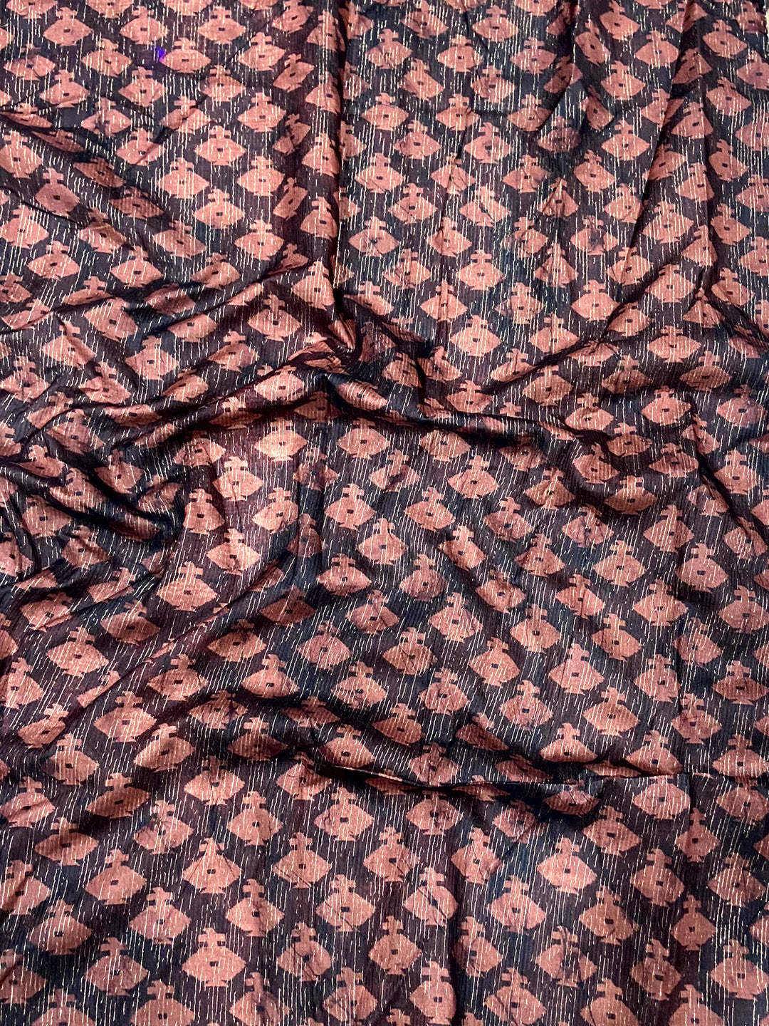 Radiance Geometric Printed Linen Saree by My Store