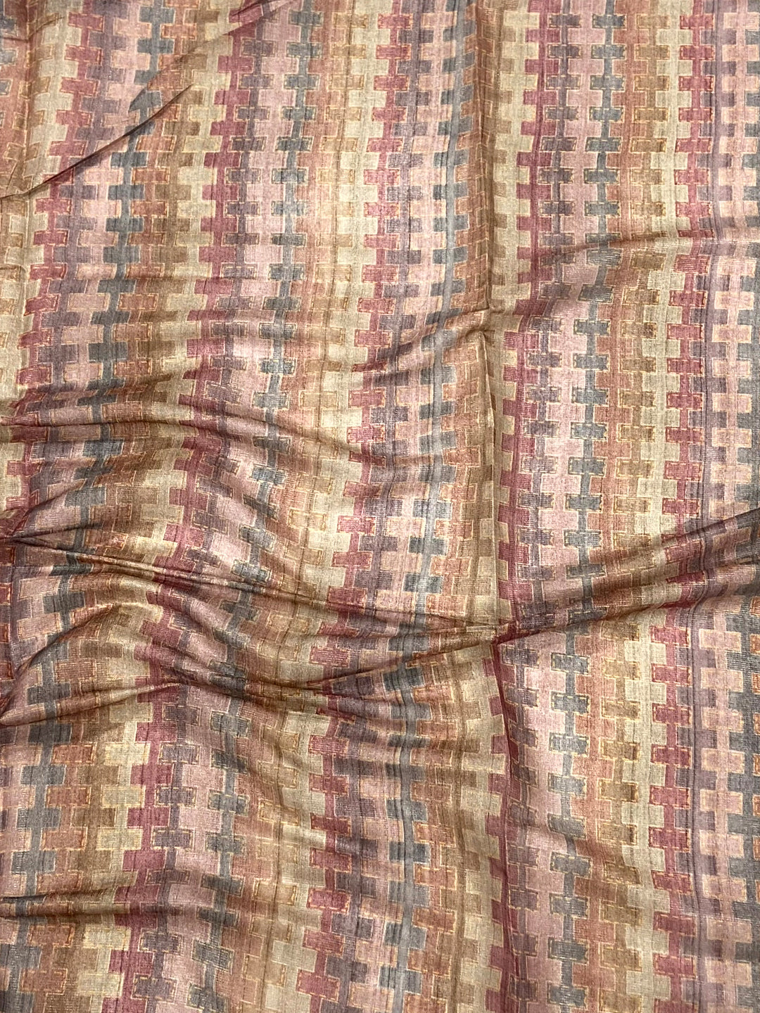 Dusty Rose Tissue Chanderi Geometric Floral Saree by My Store
