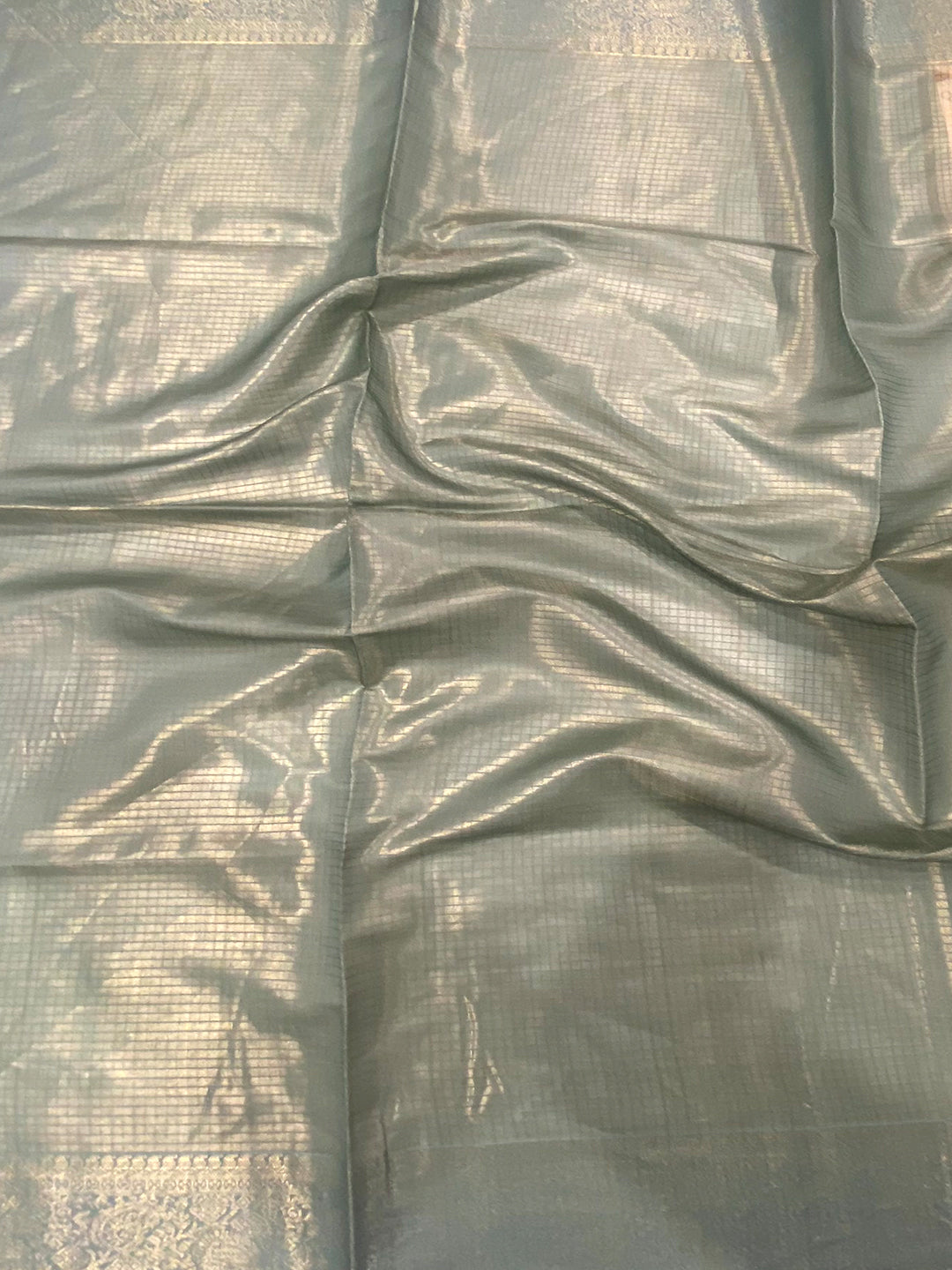 Stylish Green Self Gold Zari Floral Print Saree by My Store