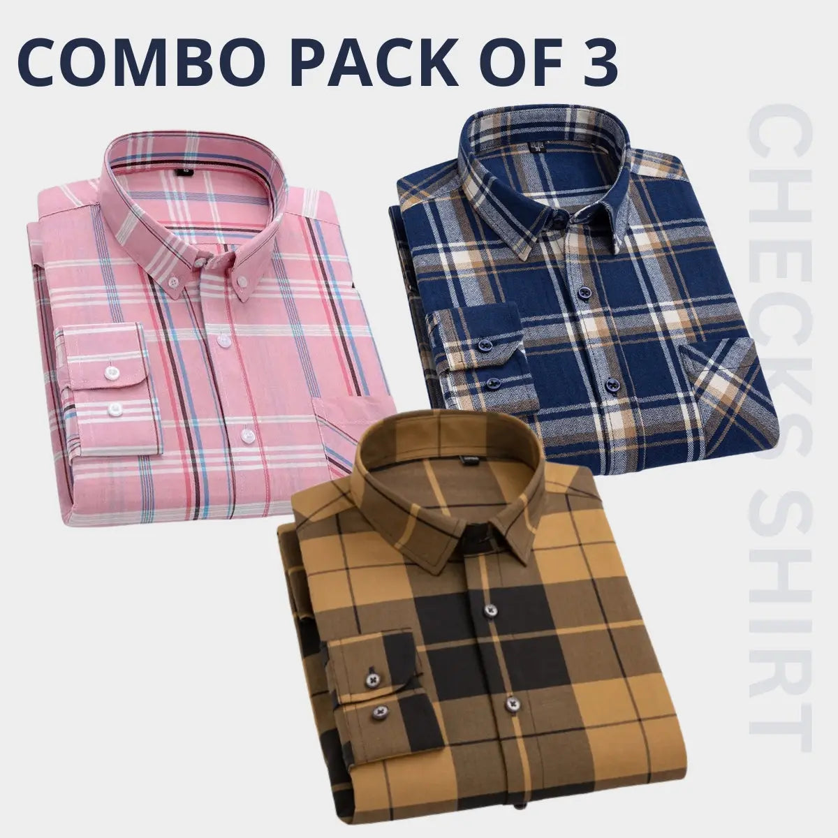 Men's Premium Check Shirt High Quality Combo Pack of 3 The Largest Online Store