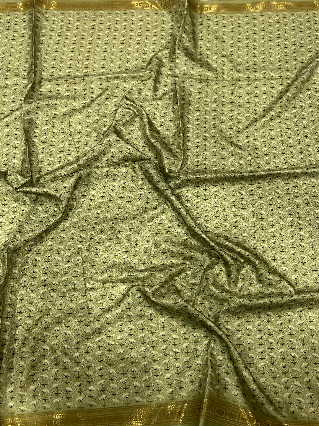 Green Soft Silk Bird Kalamkari Print Saree by My Store