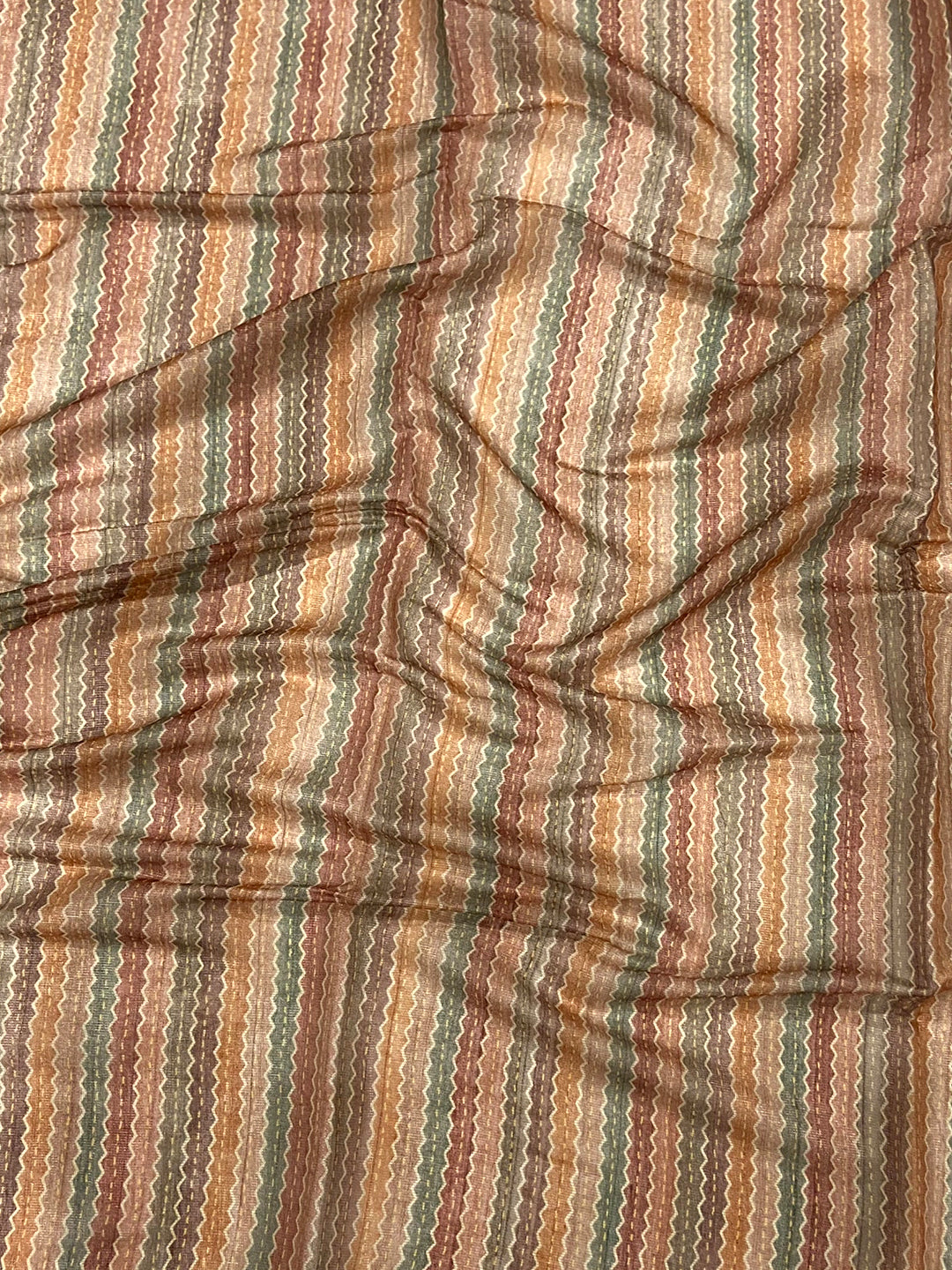 Rust Tissue Chanderi Geometric Floral Saree by My Store