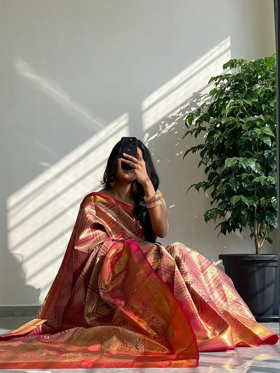 Exclusive Gold Zari One Grm Gold Kanjivaaram Pattu Silk Saree. by My Store
