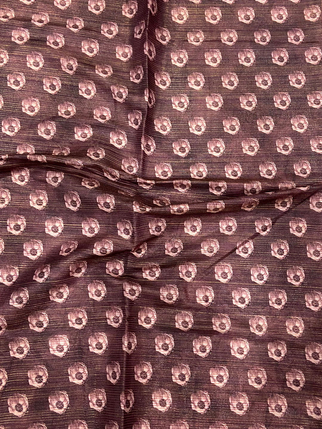 Floral Beauty in Mauve Tussar Zari Saree by My Store