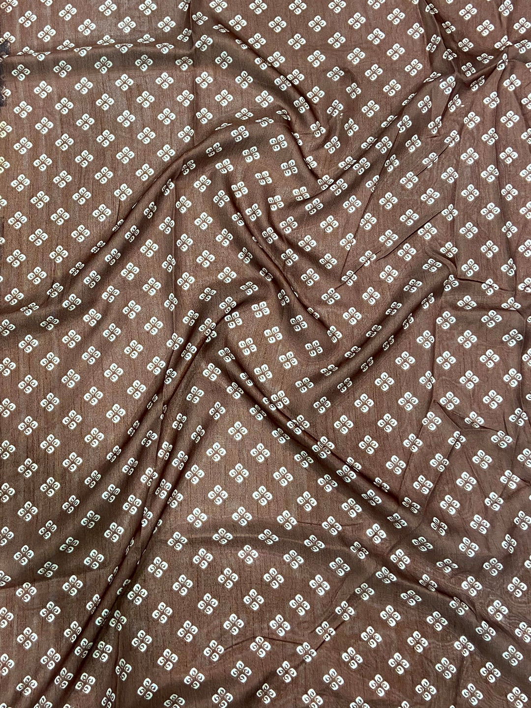 Brown Soft Dola Bandhej Print Saree by My Store