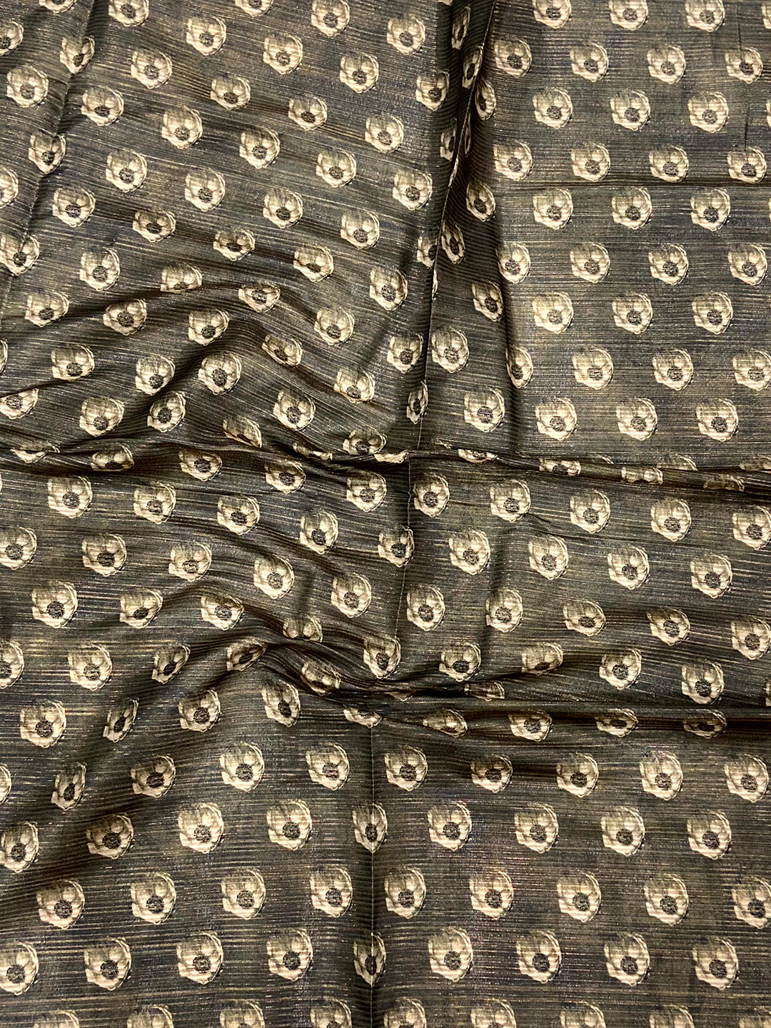 Floral Beauty in Beige Tussar Zari Saree by My Store