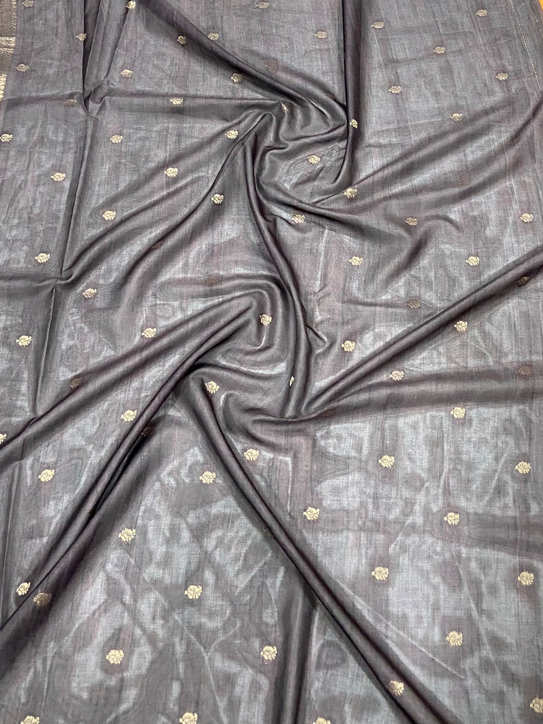 Brown Gadwal Silk Double Chex Saree by My Store