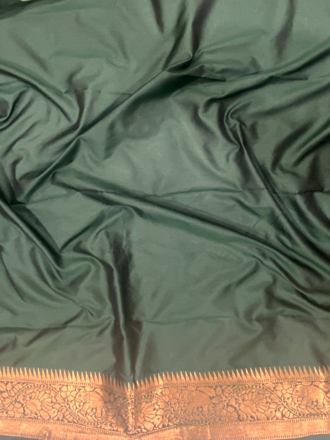 Green Kadi Minakari Banarasi Silk Saree by My Store
