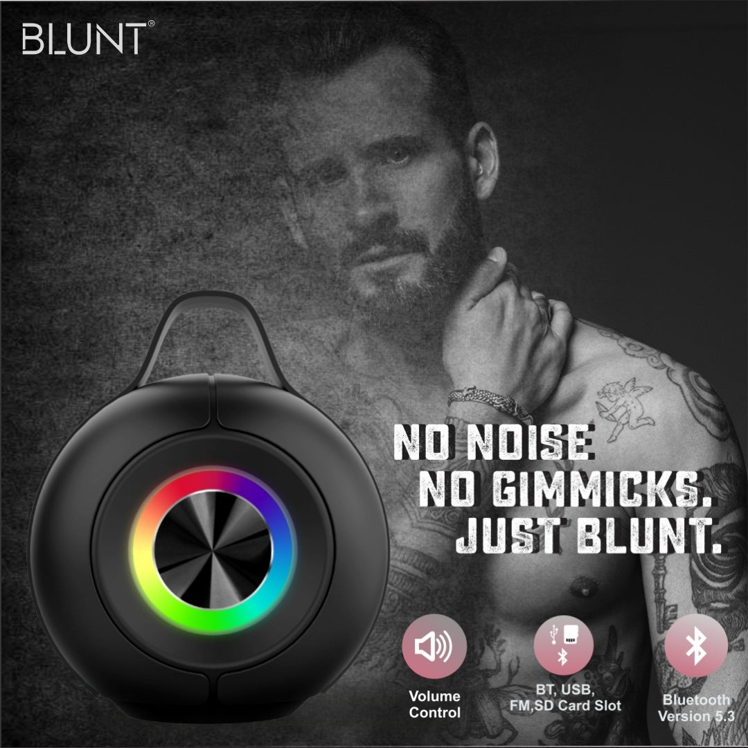 BLUNT SOUNDWAVE B5 – 15W RGB Bluetooth Speaker with 12H Playtime, TWS, FM & More